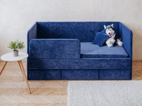 Диван-кровать Happy (синий) в Поваренке - povarenka.mebel-nsk.ru | фото
