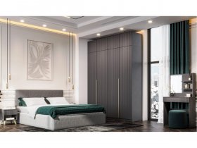 Гардеробная Эккервуд (графит) в Поваренке - povarenka.mebel-nsk.ru | фото