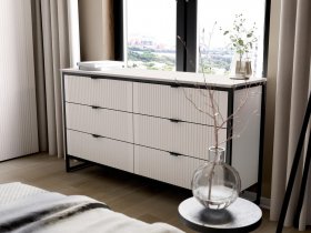 Комод 6 ящиков Нора (персидский жемчуг) в Поваренке - povarenka.mebel-nsk.ru | фото