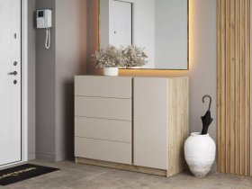 Комод Бостон  КМ-001 (дуб крафт серый/кашемир) в Поваренке - povarenka.mebel-nsk.ru | фото
