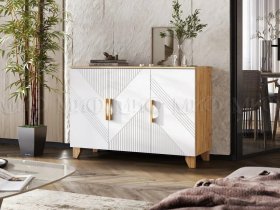 Комод Ирис (дуб крафт/браш вайт) в Поваренке - povarenka.mebel-nsk.ru | фото