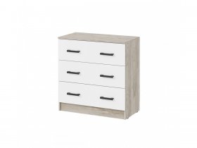 Комод КМ-02 Ронда (дуб крафт серый/дуб крафт белый) в Поваренке - povarenka.mebel-nsk.ru | фото