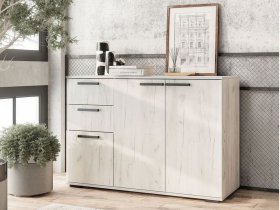 Комод Стандарт-3 NEW (дуб крафт белый) в Поваренке - povarenka.mebel-nsk.ru | фото