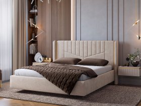 Кровать двуспальная 1,6м Диор (кашемир суфле (велюр)) в Поваренке - povarenka.mebel-nsk.ru | фото