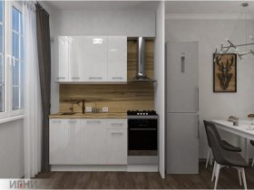 Кухонный гарнитур МДФ Выгодно и точка 1,5 м (белый глянец) в Поваренке - povarenka.mebel-nsk.ru | фото