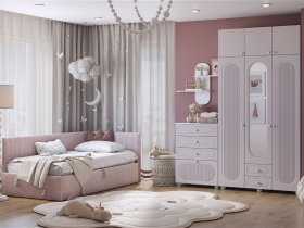 Модульная детская Милана (белое дерево/сакура) в Поваренке - povarenka.mebel-nsk.ru | фото