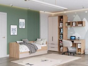 Модульная детская Сицилия (дуб альпийский/тефия) в Поваренке - povarenka.mebel-nsk.ru | фото