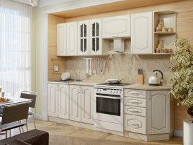 Модульная кухня Классика-1 (дуб молочный) в Поваренке - povarenka.mebel-nsk.ru | фото