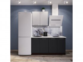Модульная кухня Классика (белый глянец/черный) в Поваренке - povarenka.mebel-nsk.ru | фото