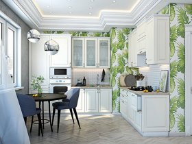 Модульная кухня Ницца (дуб кремовый) в Поваренке - povarenka.mebel-nsk.ru | фото