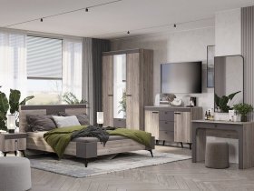 Модульная спальня Кассандра (дуб смоки/MF14) в Поваренке - povarenka.mebel-nsk.ru | фото