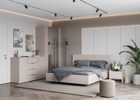 Модульная спальня «Тефия» (тефия/софт сантьяго) в Поваренке - povarenka.mebel-nsk.ru | фото
