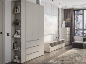 Модульная стенка Люмо (кашемир) в Поваренке - povarenka.mebel-nsk.ru | фото