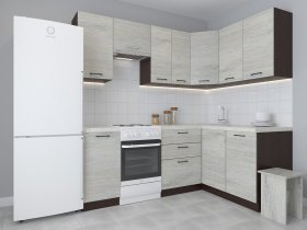 Модульная угловая кухня 1,4м*2,1м Лада (пикард) в Поваренке - povarenka.mebel-nsk.ru | фото