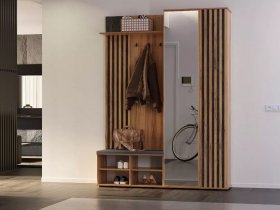 Прихожая Марракеш (дуб вотан/цемент темный) в Поваренке - povarenka.mebel-nsk.ru | фото