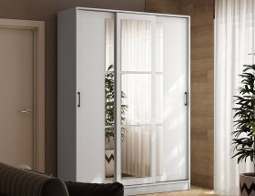 Шкаф-купе 1,6м «Стиль-2» (белый) в Поваренке - povarenka.mebel-nsk.ru | фото