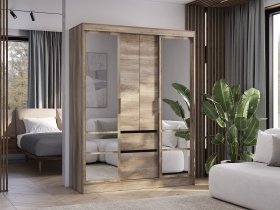 Шкаф-купе ШКК-06 Энигма (венге/дуб каньон) в Поваренке - povarenka.mebel-nsk.ru | фото