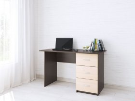 Стол письменный Сити-1 (венге/дуб молочный) в Поваренке - povarenka.mebel-nsk.ru | фото