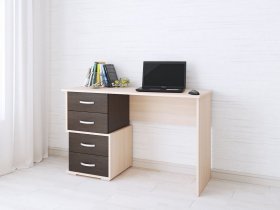 Стол письменный Сити-2 (венге/дуб молочный) в Поваренке - povarenka.mebel-nsk.ru | фото