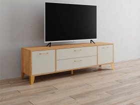 Тумба под ТВ Парус-13 (дуб крафт золотой/кашемир) в Поваренке - povarenka.mebel-nsk.ru | фото