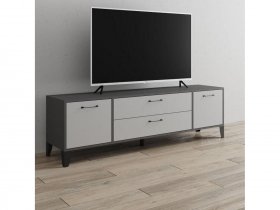 Тумба под ТВ Парус-13 (графит серый/камень серый) в Поваренке - povarenka.mebel-nsk.ru | фото
